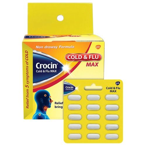 Crocin Cold And Flu Max Tablet For Relief From Cold  General Medicines