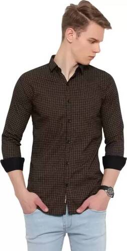 Mens Slim Fit Checkered Spread Collar Casual Shirts Age Group: 16 Year  Above