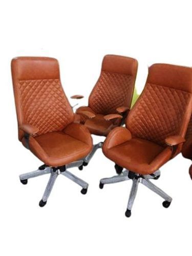 Premium Leather Office Adjustable With Spacious Seat Arm Chair,