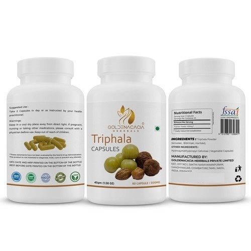 Herbal Supplements Goldenacacia Herrbals Triphala 500Mg 90 Capsules