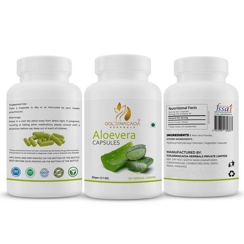 Herbal Medicine Aloevera 60 Capsules - 500Mg