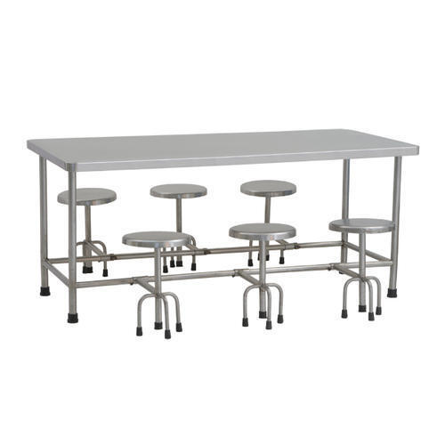 Stainless Steel Canteen Table And Seating For Restaurant And Canteen Usage