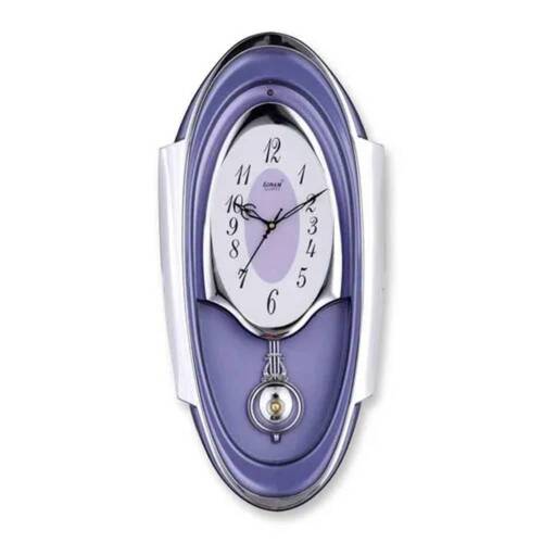 Purple Classic Musical Quartz Pendulum Golden Clock