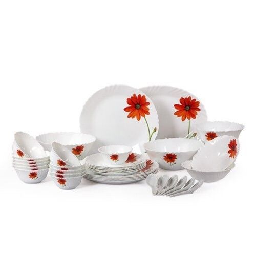 Copper Royal And Classic White Acrylic Crockery Set Microwave 