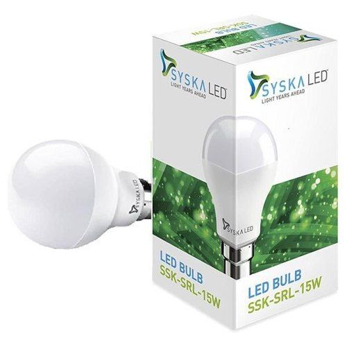 Less Power Consumption Energy Efficient White Aluminum Syska Led Bulbs Ip Rating: Ip55