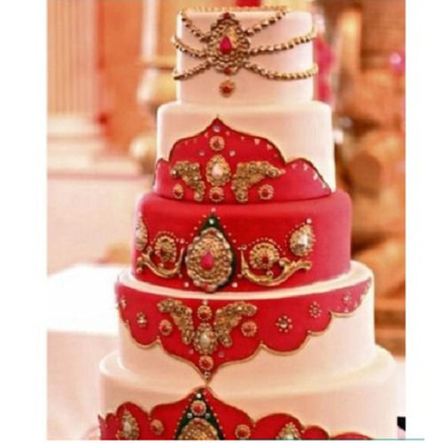 Freshest And Finest Ingredients 5 Kilogram White And Red La Belleza Wedding Cakes 