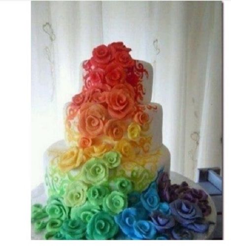 Multiple Layer, Creamy And Spongy 6 Kilogram Wanors Round Rainbow Flowers Wedding Cake