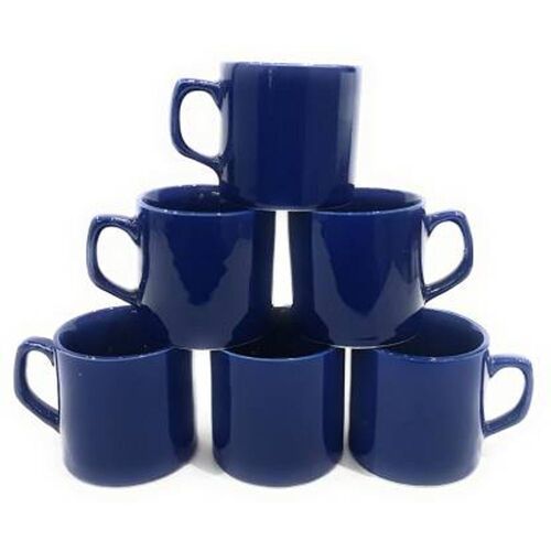 Edgen Ceramic Cobalt Blue Cups(Set Of 6) For Home And Restaurant 