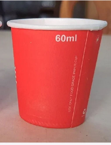 60 Ml Plain Red Eco Friendly Disposable Paper Tea Cup For Party And Event Pack Of 100 Pcs