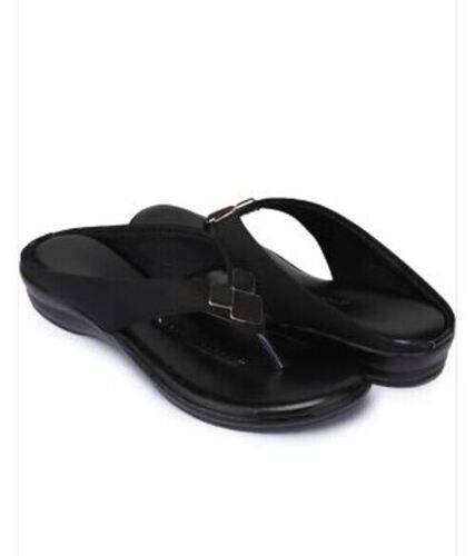 Black Elegant Stylish And Comfortable Flat Heel Slip On Slipper