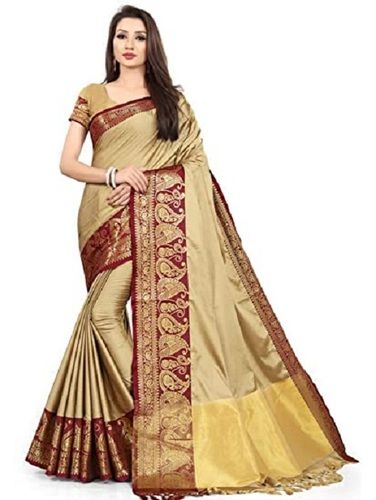 Satin Women Party Wear Fashionable Red And White Embroidered Designer Saree