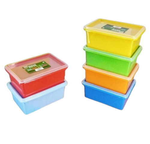 Multi Color Plastic Material Made Food Grade 100 G Weight Lunch Boxes