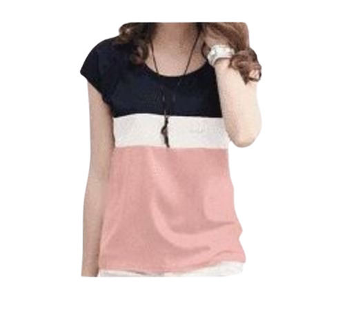 Half Sleeves Round Neck Ladies Cotton T Shirt With Comfortable And Washable