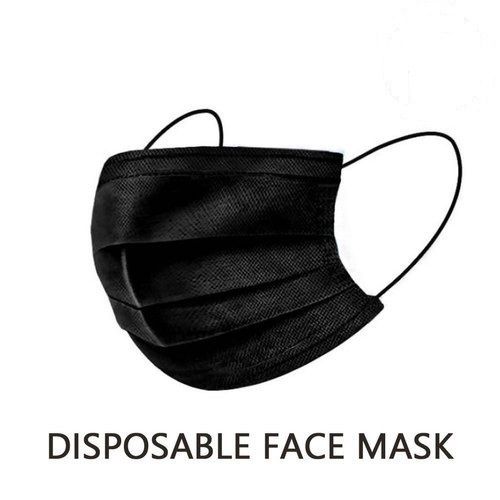 Black Color 3 Layer Disposable Face Mask With Elastic Earloop, Eco Friendly Age Group: Suitable For All Ages