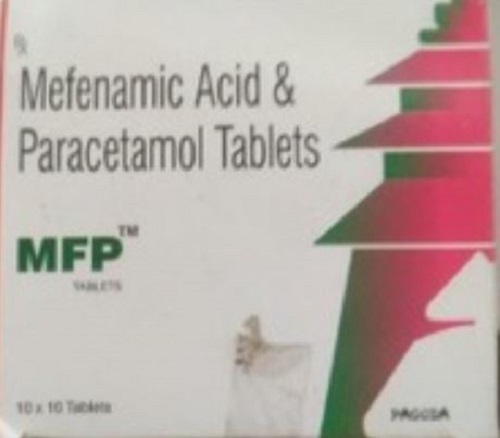 दर्द, सूजन, माइग्रेन सिरदर्द का इलाज करने के लिए उपयोग किए जाने वाले मेफेनैमिक एसिड और पेरासिटामोल टैबलेट आयु समूह: वयस्क