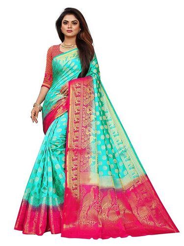 Trendy Soft Silky Shiny Wedding Bridal Silk Sarees 