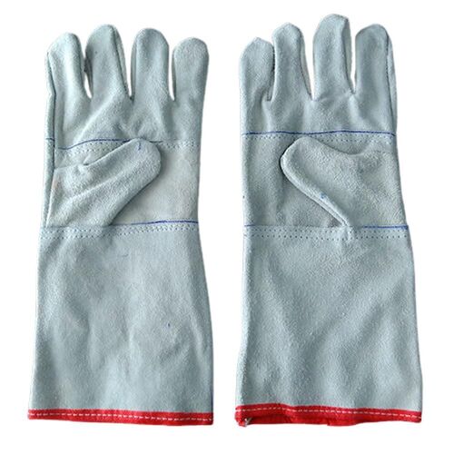 Double Layered Comfortable And Leather Hand Gloves - Sheep Leather, One Size Fits Most, Gray | Full Finger Design, Unisex, Suitable for Cold Weather Fashion