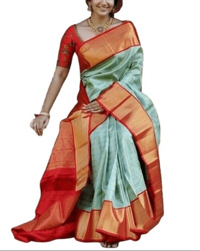 Various Sizes Are Available Beautiful Designed Fancy Soft Banarai Silk Saree