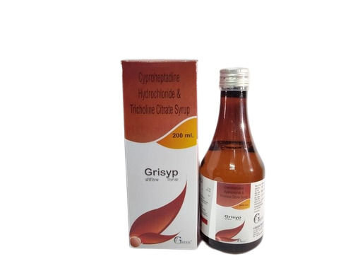 Grisyp Cyproheptadine Hydrochloride And Tricholine Citrate Syrup General Medicines