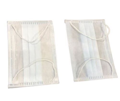 Disposable And Breathable Unisex Plain White 3 Ply Non Woven Face Mask