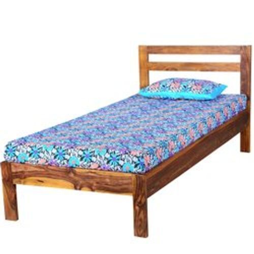 Premium Oak Wood Single Size Bed Without Storage 