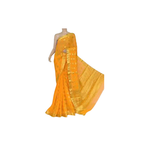 Ladies Beautiful Golden And Yellow Party Wear Printed Chiffon Stylish Saree