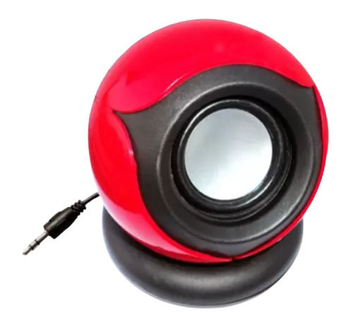 Red And Black Rechargeable Portable Wired Multimedia Speaker, Cable Length 0.3 Meter Cabinet Material: Iron