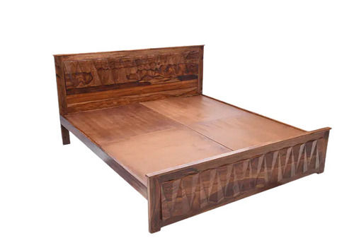 Machine Made 5 X 6 Feet Rectangular Modern Polish Finished And Termite Proof Wooden Double Bed 