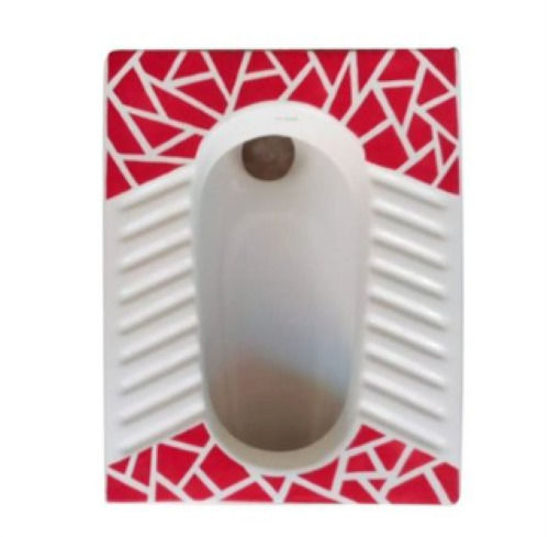 Pink And White Color Ceramic Print Indian Toilet Seat For Toilet Fitting, 5 Kg Weight Installation Type: Floor Mounted