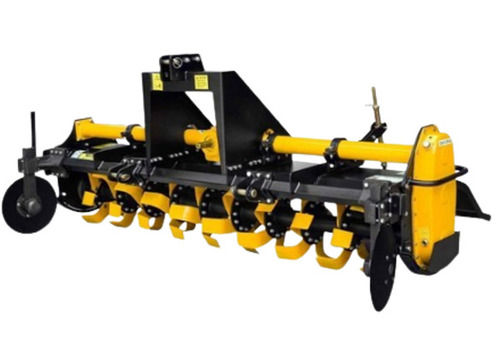 Yellow And Black 42 Blades 6 Feet Width Painted Mild Steel Agriculture Tractor Rotavator