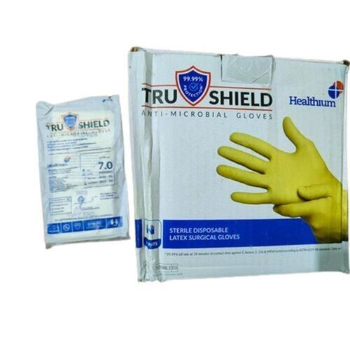 Trushield Sterile Disposable Latex Antimicrobial Surgical Gloves 
