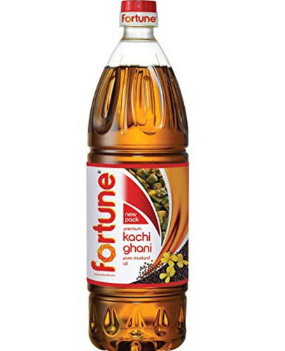 1 Liter Food Grade Aroma And Healthy Fortune Kachi Ghani Mustard Cooking Oil