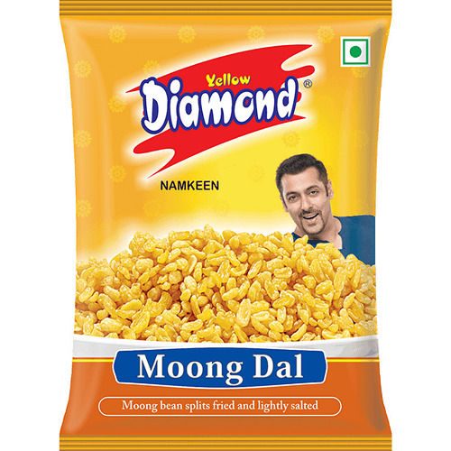 280 Gram Packaging Size Spicy And Tasty Yellow Diamond Namkeen Moong Bean Split Fried Light Salted