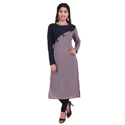 Gray And Black Elegant Stylish Classic Distinctive Gorgeous Georgette Kurtis 