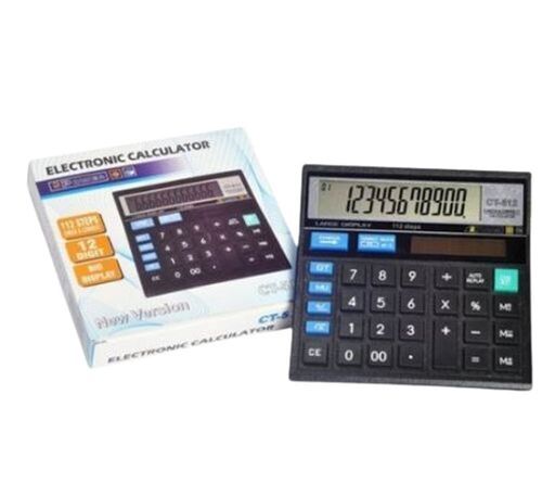 Black Electronic 12 Digit Easier And Comfortable Calculator