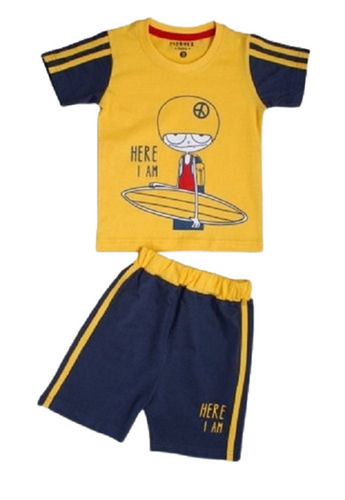 Breathable Daily Wear Kids Comfortable T-Shirt & Shorts Clothing Set 