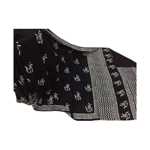 Ladies Cotton Silk Black Designer Saree - Elegant Printed Motifs, Beaded Closure, Lightweight Comfort for Various Occasions