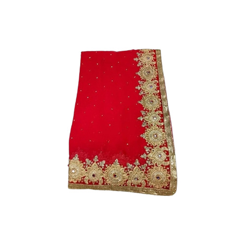 Red Golden Designer Bridal Saree - Cotton Silk, Handcrafted Elegance with Intricate Patterns, Opulent Golden Border, Perfect for Festive Occasions, Comfortable and Luxurious Draping