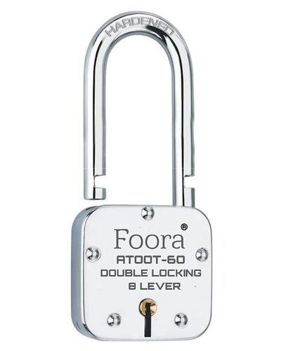 Silver Foora Atoot 60 Ls Hardened Lock Shackle 8 Lever Padlock For Shutter, Gate And Door