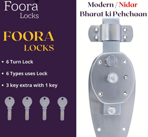 Foora HT-6 Turn Brass Cylinder Door Lock With 3 Keys