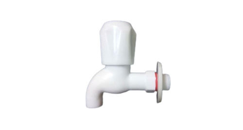 15mm Wall-Mounted Hdpe Plastic And Glossy Finish Bathroom Water Tap
