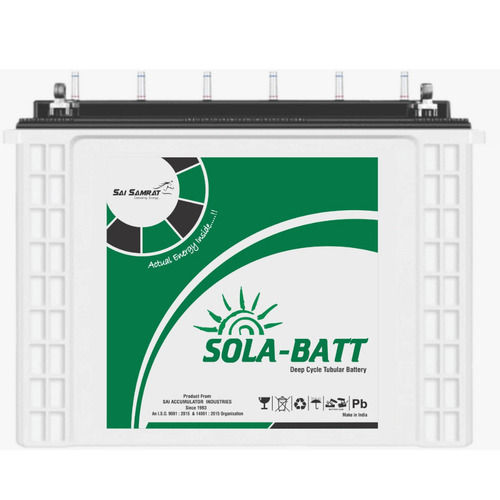 White Sola-Batt Industrial Leakproof Environment Friendly Solar Tubular Battery