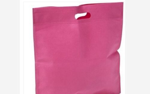 3 Kilogram Loading Capcity Plain Pink D Cut Non Woven Carry Bag