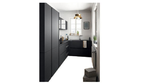 Black Color Wooden Cabinet Application For Home Kitchen, Hotel Kitchen No Assembly Required