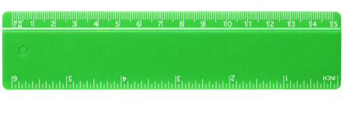 Green Color Plastic Material 15cm Size Scale For Measuring 