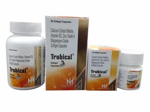 Trubical Calcium Citrate Malate Vitamin D3, Zinc Oxide Magnesium Oxide Softgel Capsules General Medicines