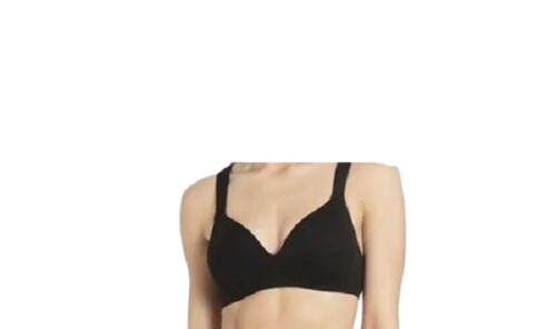 कॉटन महिलाओं के लिए बहुत स्टाइलिश आरामदायक और धोने योग्य काले रंग की लाउंज ब्रा