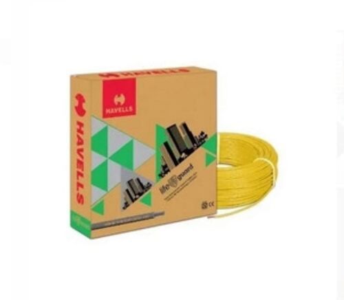 90 Meter Wire Length 1 Sqmm Wire Size Single Core Yellow Color Havells Gourd Fr-Lsh Cable