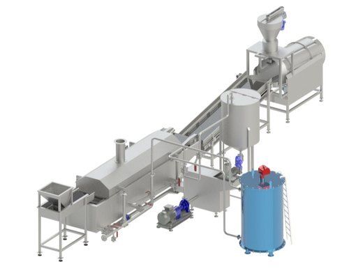 Automatic Pellets Frying Line 1000 Kg/Hour Capacity, For Industrial Usage