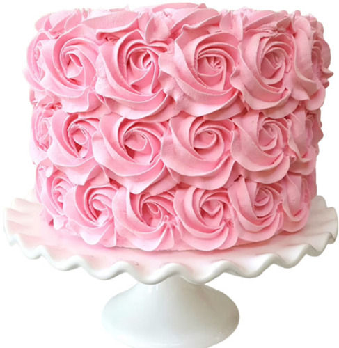 Decorated With Fresh Creamy Flower Design And Delicious Flavor Vanilla Flavor Rosette Cake Fat Contains (%): 23 Grams (G)